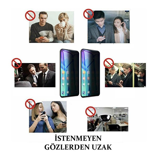Teknoparkta iPhone 14 Pro Hayalet Privacy Gizli Görünmez Tam Kaplayan Kırılmaz Cam Ekran Koruyucu