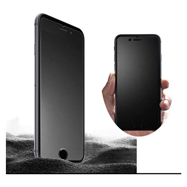 Teknoparkta Apple iPhone 7 Plus Mat Hayalet Ekran Gizli Privacy Tam Kaplayan Kırılmaz Cam Seramik Ekran Koruyucu Siyah