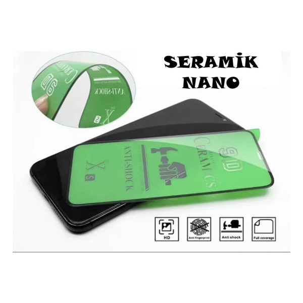 Teknoparkta Apple iPhone x Ekran Koruyucu Seramik Nano Cam Esnek Tam Full Kaplayan Kırılmaz