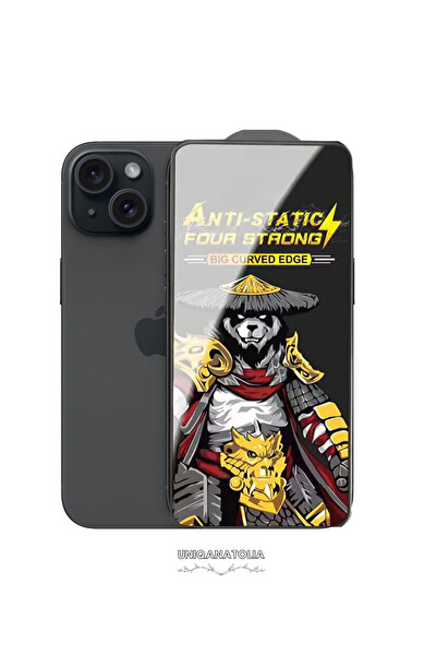 Uniqanatolia iPhone 15 Antı-Statıc 3D Toz Tutmayan Kırılmaz Ekran Koruyucu
