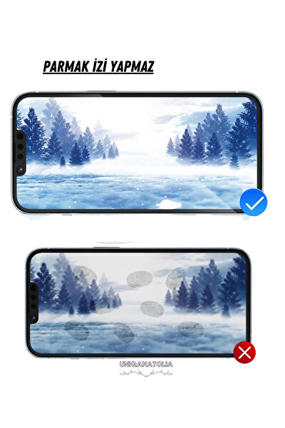 Uniqanatolia iPhone 15 Antı-Statıc 3D Toz Tutmayan Kırılmaz Ekran Koruyucu