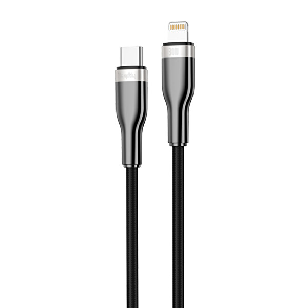 Gritty GL-ZA02 30 W Type-C To Lighting Çinko Alaşımlı Şarj Kablosu - Siyah