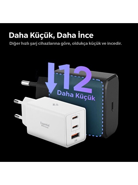 Spigen 67W Akım Korumalı Gan Pro Hızlı Şarj Adaptörü ACH08710