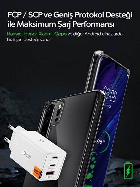 Spigen 67W Akım Korumalı Gan Pro Hızlı Şarj Adaptörü ACH08710