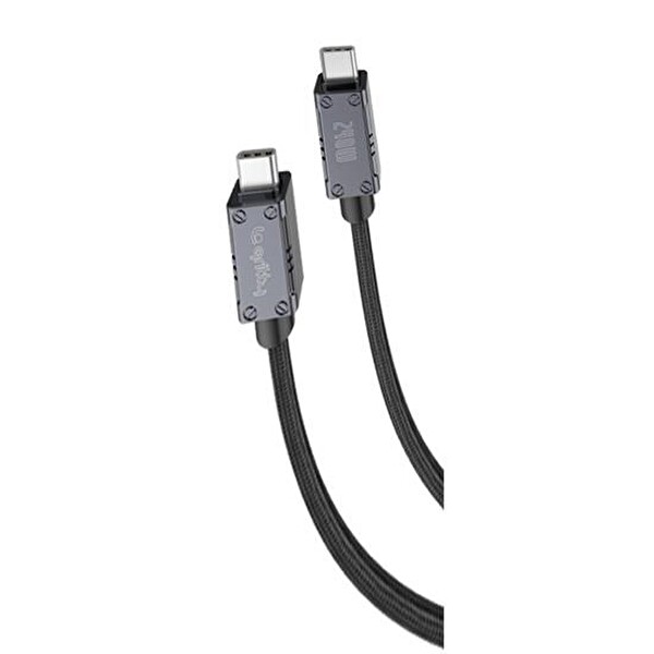 Gritty GL-MAX240 240W Akım Korumalı Süper Hızlı Şarj Örgülü Type-C to Type-C Şarj Kablosu 200 CM Siyah