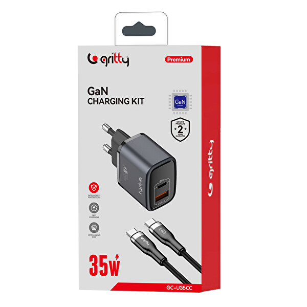 Gritty GC-U35CC 35W GAN USB Type-C Çıkışlı Kablolu Şarj Aleti