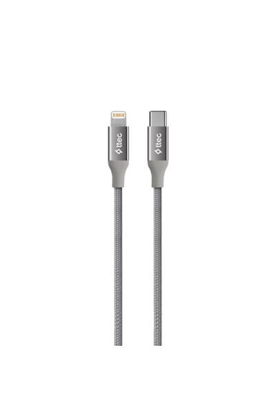Ttec Type-C iPhone 11-12-13-14 Pro Max Uyumlu Örgü Halat Tipi Lightning Data Şarj Kablosu