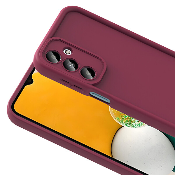 Başkenttekno Samsung Galaxy A17 Uyumlu Kamera Korumalı Telefon Kılıfı - Mürdüm