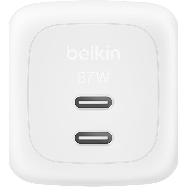 Belkin BoostCharge Pro 2 Port USB C GaN Şarj Cihazı 67W 2m USB C Kablo Dahil
