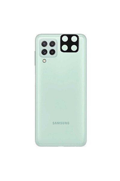 Coverzone Samsung Galaxy A22 4G İle Uyumlu 3d Kamera Lens Koruma Z-panoply Tam Kaplayan Kamera Koruma Siyah
