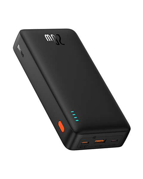 Baseus Airpow 20000 mAh 20 W Hızlı Şarj Powerbank USB Type-C Kablolu 50 CM Siyah