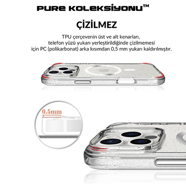 Bix iPhone 16 Pro MagSafe Simli Kılıf Shock Pocket Darbe Emici Teknolojili Çizilmeye Dayanıklı