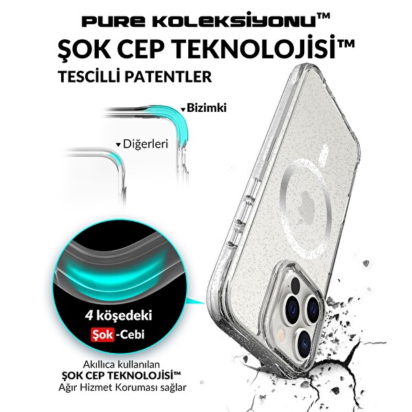Bix iPhone 16 Pro MagSafe Simli Kılıf Shock Pocket Darbe Emici Teknolojili Çizilmeye Dayanıklı 5