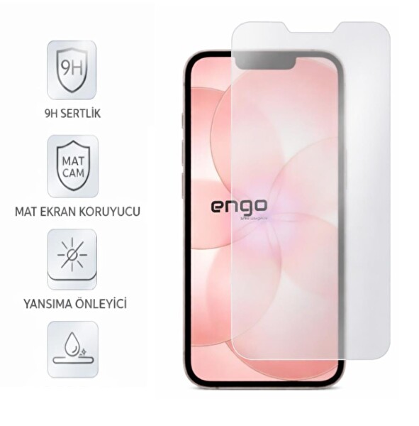 Engo iPhone 17E Uyumlu 9H Nano Şeffaf  6.1 Mat Ekran Koruyucu 4