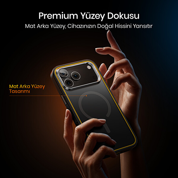 Aohi The Future iPhone 17 Pro Kılıfı Magsafe Uyumlu Telefon Kılıfı Siyah
