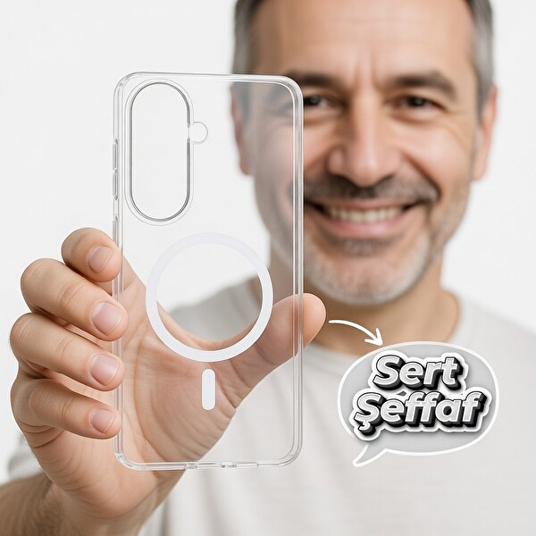 Lopard Samsung Galaxy S26 Plus Sert Kılıf Kamera Korumalı Kablosuz Şarj Uyumlu Şeffaf London Sert PC Kapak Şeffaf