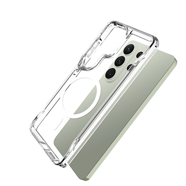 Lopard Samsung Galaxy S26 Ultra Kılıf Msafe Şarj Özellikli T-Max Kapak Arkası Sert Yanlar Silikon Telefon Kılıfı Şeffaf