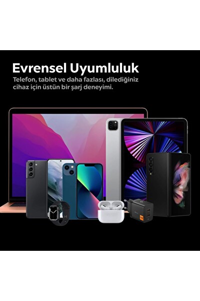 Spigen Essential Wall Charger 47W Usb-C Hızlı Şarj Adaptörü Siyah ACH09457