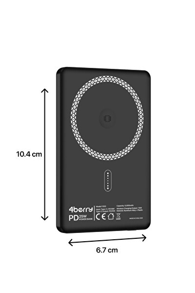 4Berry Y353S 5000 mAh Magnetic Wireless Powerbank Siyah