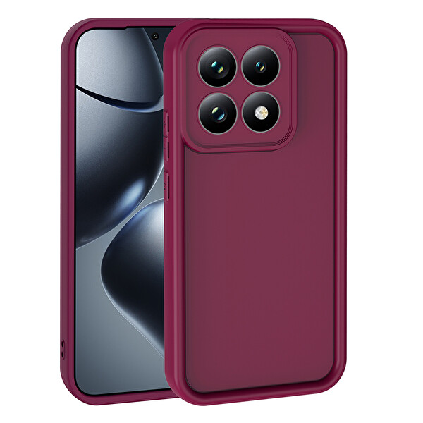 Başkenttekno Xiaomi 15T Uyumlu Kılıf Kamera Korumalı Ananas Kapak Mürdüm