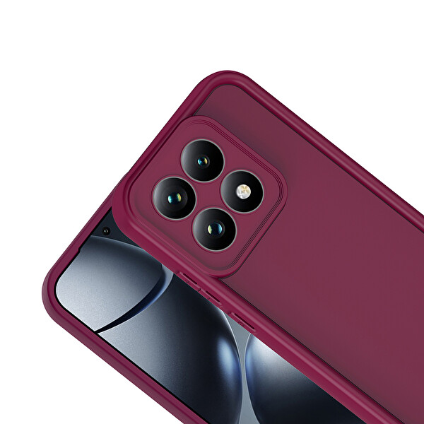 Başkenttekno Xiaomi 15T Uyumlu Kılıf Kamera Korumalı Ananas Kapak Mürdüm