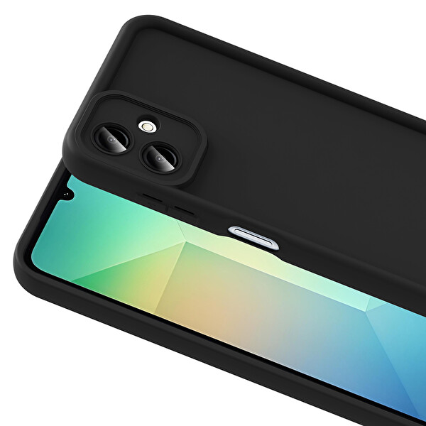 Başkenttekno Samsung Galaxy A07 Uyumlu Kılıf Kamera Korumalı Ananas Kapak Siyah