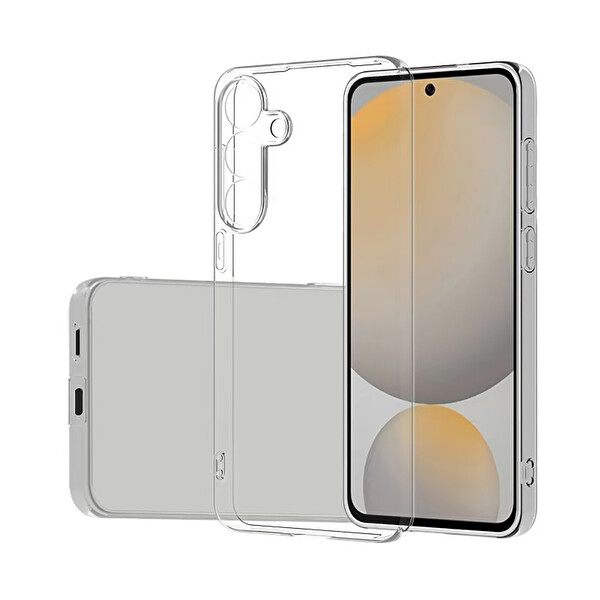 Başkenttekno Samsung Galaxy S25 FE Kılıf Kamera Korumali Süper Silikon Kapak Şeffaf