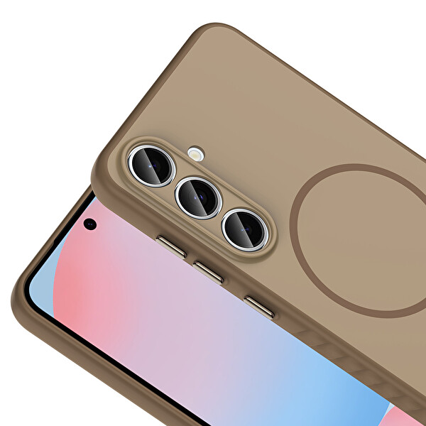 Başkenttekno Samsung Galaxy S25 FE Kılıf Kablosuz Şarj Özellikli Kamera Korumali Tea Kapak