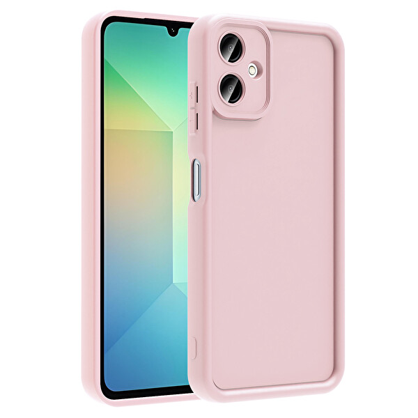 Başkenttekno Samsung Galaxy A07 Uyumlu Kılıf Kamera Korumalı Ananas Kapak Pembe