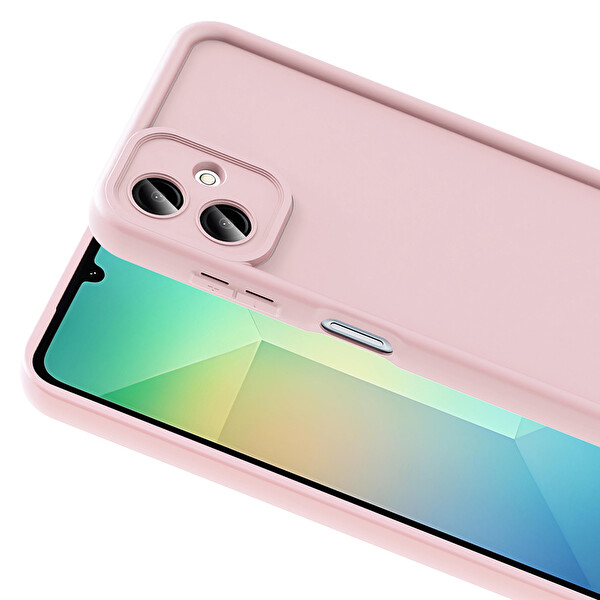 Başkenttekno Samsung Galaxy A07 Uyumlu Kılıf Kamera Korumalı Ananas Kapak Pembe