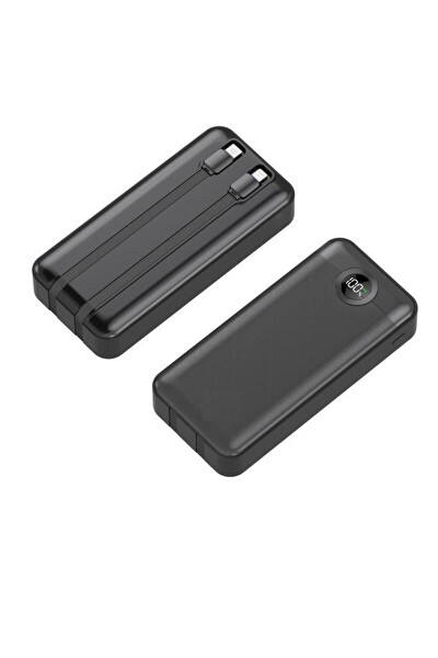 Başkenttekno 20000 mAh 2 Çıkışlı Taşınabilir PD 22.5W Hızlı Şarj Dijital Göstergeli Powerbank Siyah
