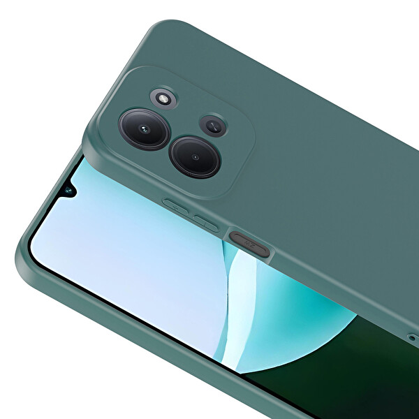 Başkenttekno Xiaomi Redmi 15C Kılıf Kamera Korumali Mara Lansman Kapak Koyu Yeşil