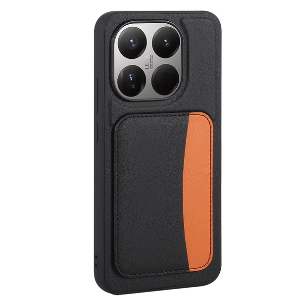 Başkenttekno Xiaomi 15T Uyumlu Kartlıklı Süni Deri X-Kart Cüzdan Silikon Kapak Siyah