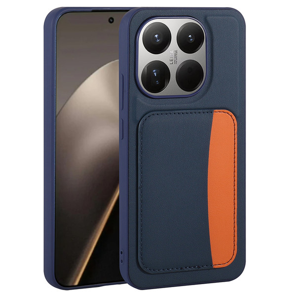 Başkenttekno Xiaomi 15T Uyumlu Kartlıklı Süni Deri X-Kart Cüzdan Silikon Kapak Lacivert