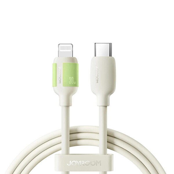 Joyroom S-A53 30W Type-c Lightning Şarj Kablosu 1.2 M Bej
