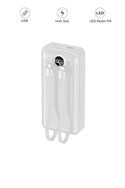 Başkenttekno TRM-1015 10000 MAH 2 Çıkışlı 22.5W Dijital Hızlı Şarj Göstergeli Powerbank