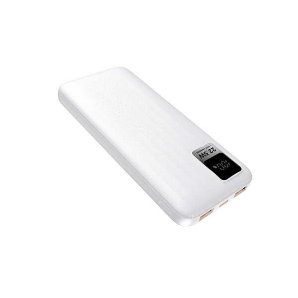 Polosmart PSM148 20W PD Çıkışı Dijital Ekranlı Şarj Cihazı 10.000 mAh Powerbank Beyaz