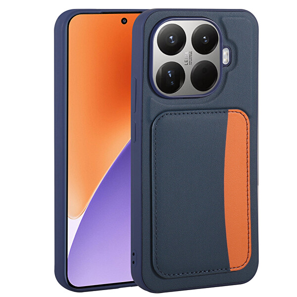 Başkenttekno Xiaomi 15T Pro Uyumlu Kartlıklı Süni Deri X-Kart Cüzdan Silikon Kapak