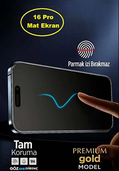 Teknoparkta iPhone 16 Pro Uyumlu Mat Ekran Koruyucu Seramik Nano Tam Kaplar