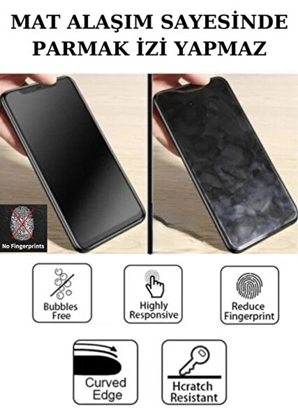 Teknoparkta iPhone 16 Pro Uyumlu Mat Ekran Koruyucu Seramik Nano Tam Kaplar