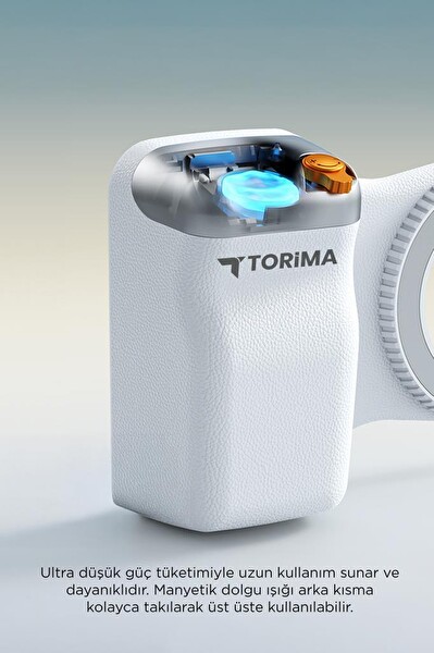 Torima PCG01 Telefon Tutucu Mıknatıslı Magsafe Uyumlu Bluetooth Deklanşör Kumandalı Tutucu Beyaz