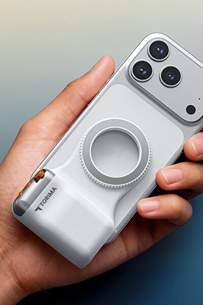 Torima PCG01 Telefon Tutucu Mıknatıslı Magsafe Uyumlu Bluetooth Deklanşör Kumandalı Tutucu Beyaz
