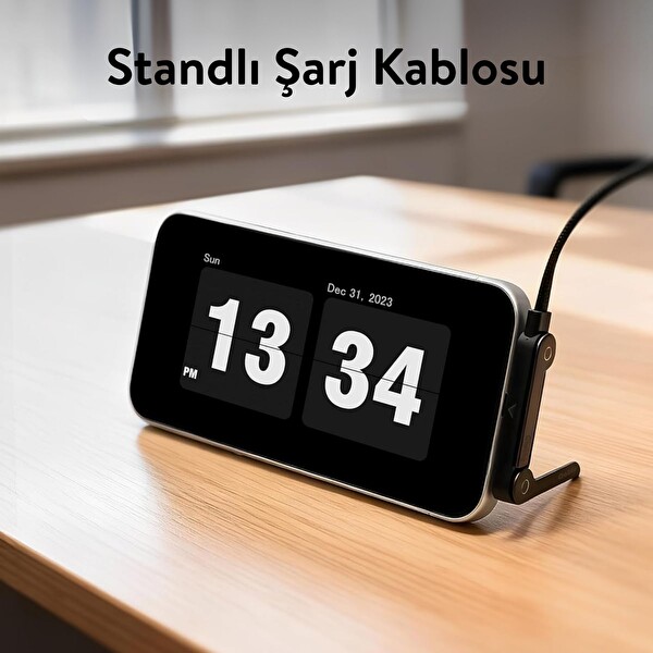 Dossimo 240W Ultra Hızlı Type-C Şarj Data Kablosu Katlanabilir Standlı 1.5 M Örgülü 2 In 1 Stand - Şarj Kablosu