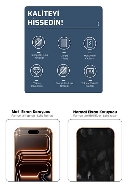 Teknoparkta iPhone 17e Uyumlu Mat Ekran Koruyucu Seramik Nano Tam Kaplar