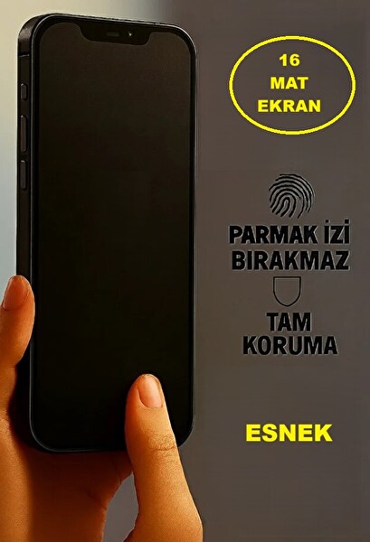Teknoparkta iPhone 16 Uyumlu Mat Ekran Koruyucu Seramik Nano Tam Kaplar