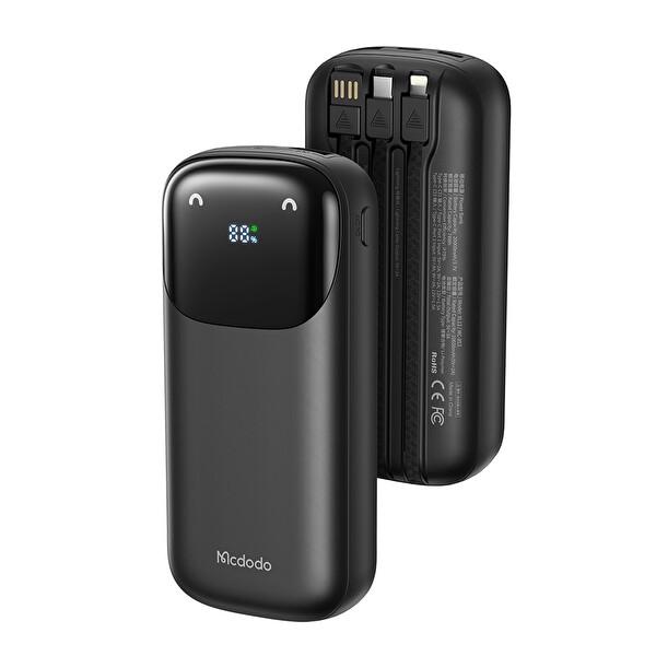 Mcdodo MC-8530 20.000 mAh 22.5W PD QC Hızlı Şarj Dijital Göstergeli Çoklu Kablolu Powerbank