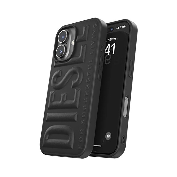 Diesel iPhone 16 Uyumlu 3D Biscotto Kılıf - Siyah