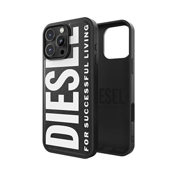 Diesel iPhone 16 Pro Max Uyumlu Magsafe Destekli Core Kalıplı Kılıf - Siyah/Beyaz