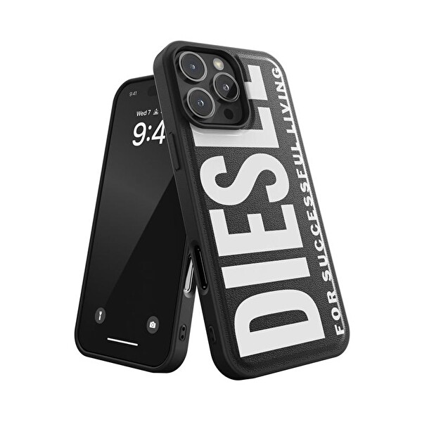 Diesel iPhone 16 Pro Max Uyumlu Magsafe Destekli Core Kalıplı Kılıf - Siyah/Beyaz