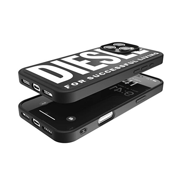 Diesel iPhone 16 Pro Max Uyumlu Magsafe Destekli Core Kalıplı Kılıf - Siyah/Beyaz